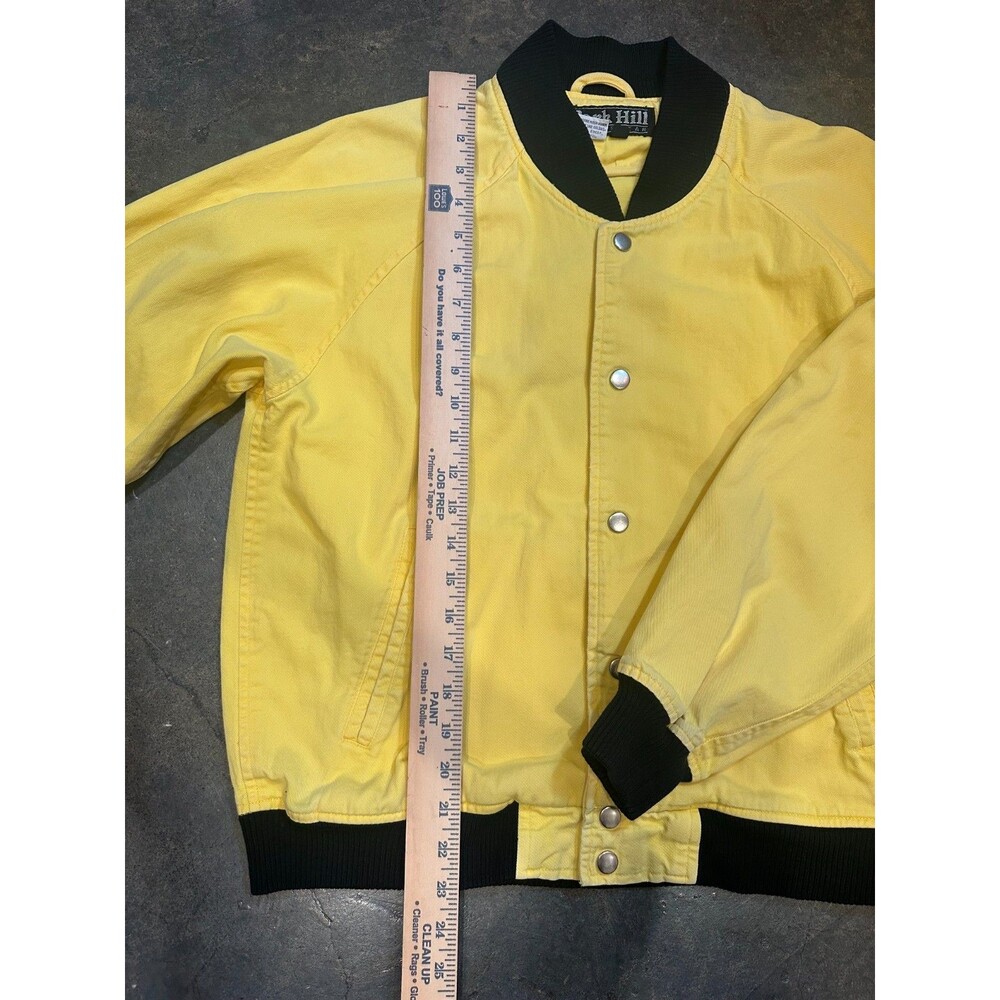 Vintage Yellow Bomber Jacket Large Snap Varsity Style Jacket Park Hill Mens - Picture 4 of 8